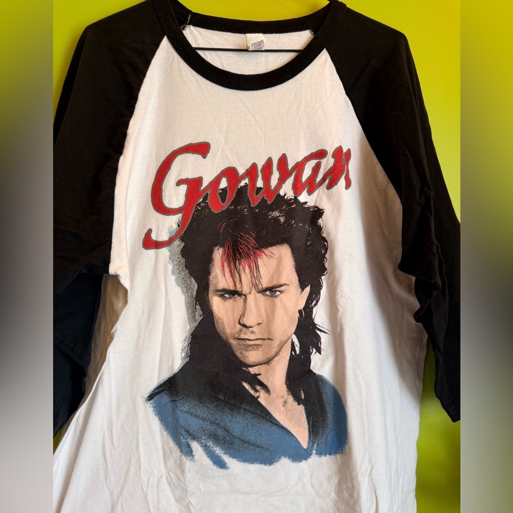 Gowan Strange Animal 1985 Raglan Tee L – 3/4 Sleeve Band Shirt Vintage Style